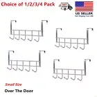 1-4 Small Over Door Coat Hook Hanger Rack Chrome For Bedroom,Hat,Clothes 5 Hooks