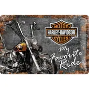 Harley Davidson My Favourtie Ride Raised Embossed Man Cave Tin Sign 20 x 30cm