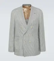 [Brunello Cucinelli] Brunello Cucinelli Houndstooth linen blazer AU 90 grey