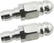 TAODAN 2PCS Sewer Line Unclogging High Pressure Nozzle Stainless Steel 1/4 Inch 5000 PSI Quick Plug Drain Jet Hose Nozzle