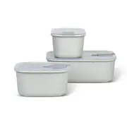 Mepal Easy Clip Rectangular 3 Piece Storage Box Set 3pc - Nordic White