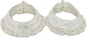 [Generic] Indian Traditional Anklets Payal Pair for Women Girls By Indian Collectible, Medium, Metal, no gemstone