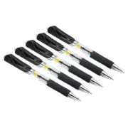 Black Gel Pens,18Pcs Fine Point Clear Rod,0.5mm Roller Ball
