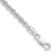 925 Sterling Silver 3mm Solid Rope Chain Anklet 9" 6.41gm