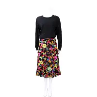 在飛比找Yahoo奇摩購物中心優惠-BOUTIQUE MOSCHINO 黑色羊毛拼接印花雪紡洋裝