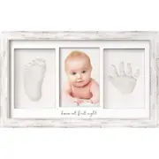 KeaBabies Baby Handprint & Footprint Keepsake Duo Frame in Vintage White at Nordstrom One Size