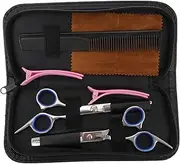 LALADEFIEE 7pcs Haircut Tools Set with Storage Box Professional Barber Scissors Combs Clips for Salon Use and DIY Hairdressing Convenient Hairdressing Kit for All Needs Color
