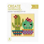 Create Handmade Needlepoint Kit Kids Cactus 15x15.5cm