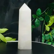 986g Natural Clear Crystal Quartz Obelisk White Crystal Wand Point Reiki Tower