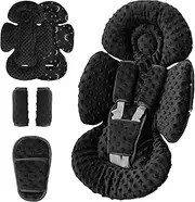 Generic Infant Insert Compatible with 4moms Mamaroo Swing & Graco Swing and Infant Car Seat, Newborn Insert, Baby Head and Body Support, Reversible Design, Breathable Soft Fabric, 1Pcs - Dot, Black