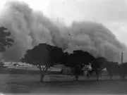 Red Cliffs Victoria 1938 - A dust storm approaching Red Cliffs Old Photo