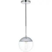 Living District LD6029C Eclipse 1 Light 8 inch Chrome Pendant Ceiling Light