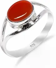 [HIMALYA QUARTZ] Ring Sterling Silver 925 Women, Ring With Stone 100% Natural Solitaire Ring 925 Sterling Silver Handmade Ring Men Vintage Ring RB-01-P