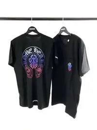 在飛比找Yahoo!奇摩拍賣優惠-全新正品Chrome Hearts 黑色 漸層 彩虹 短袖 