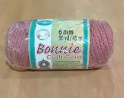 Bonnie Macrame Braid Craft Cord Rose 6mm 50 Yards Heat Fusible.