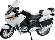 Welly Die Cast BMW R1200 RT Police Motorcycle, 1:18 Scale, Collectible Model Dirt Bike