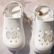 YVO Kids Girls White Bow Tie Chain Clogs Size 12 Easter Summer NEW