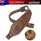 TOURBON Hunting Gun Sling Rifle Strap Ammo Holder w/Finger Rest Hole Leather AU
