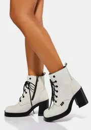 [ROC Boots Australia] White Intent Ankle Boots