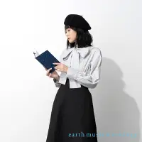 在飛比找Yahoo奇摩購物中心優惠-earth music 織帶裝飾綁帶襯衫