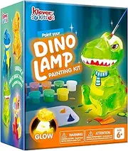 Klever Kits DIY Night Light- Paint Your Own Dinosaur Lamp- Arts & Crafts Kit School Activities Art Supplies Painting Kits, Birthday Gifts for Girls Boys Aged 6+