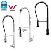 ACA Black Chrome Pull Out/Down Swivel Spout Kitchen Taps Mixer Tap Faucet Sink Vanity WELS