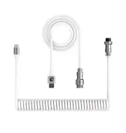 Coiled USB C to A Cable with Detachable Double Sleeved Spiral Cable Spring (#161