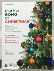 Play A Song of Christmas SATB Chorus Book Ruth Zimmerman Songs Carols Mixed Ense
