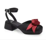Jeffrey Campbell Rosie’s Black Satin Platform Pump Sz 7.5