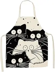 Vonloge Cat Apron Cute Cooking Apron for Women Men Chef Funny Aprons Kitchen Baking Painting Gardening and Party