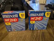 Maxell MF2HD 3.5” Floppy Disks High Density 1.44MB 10 Pack NEW SEALED + 6 Extra