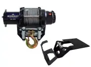 Viper 50 Feet Midnight Winch 3000 lb Steel With Mount For Polaris Brutus 2012-13
