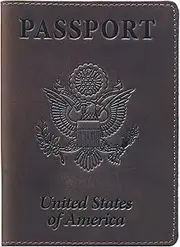 Leather Passport Cover - Leather Passport Holder for Men - Passport Holder for Women - US Passport Case - Shvigel Passport Cover for Men (Brown Vintage New)