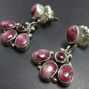FEDERICO JIMENEZ Sterling Silver PURPLE SPINY OYSTER SHELL Cluster EARRINGS
