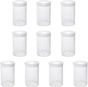 10 Pieces Film Canisters Plastic Film Canister Plastic Film Canister Holder Empty Camera Reel Containers Empty Camera Reel Storage Containers Case Plastic Storage Case with Lids, Transparent