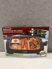 BRENTWOOD TS825 Electric Multi Portion Non-stick Flameless INDOOR BARBECUE GRILL