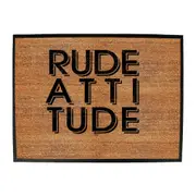 Rude Attitude - Funny Novelty Doormat Man Cave Floor mat