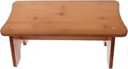 Ipetboom Bathroom Stool Squat Bamboo Toilet Seat Step Comfortable Footrest for Adults Non-slip Stool