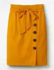 BODEN Leonora Skirt MUSTARD LINEN MIX RRP £70 T0342 UK 22R BRAND NEW S2,4