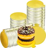 200 Pcs round Golden Cardboard Mousse Cake Base Cake Paper Board Dissert Plates