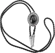 [HAPINARY] Onyx Gem Tie Cowboy Necktie Vintage Bolo Natural Stone Bolo Tie Cowboy Necklace Jade Necklace Vintage Necklace Shirt Bolo Tie Male Necktie Man Neck Decoration Leather Western Style