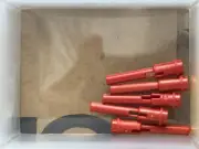 LEGO Parts - Red Technic, Pin 1/2 2L Bar Extension - No 61184 - QTY 5
