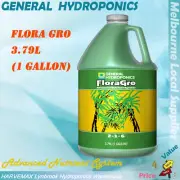3.79L General Hydroponics Flora Gro Nutrient For Hydroponic Vigorous Growth