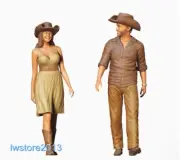 1/64 1/87 1/43 1/18 1/24 Cowgirl Man Scene Miniatures Figures Model For Cars Toy