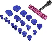 T Handle Car Body Dent Repair Tools Bar Panel Paintless Automobile Dent Removal Repair Tool 18Pcs Puller Tabs for Automobile Refrigerator Motorcycle Body