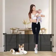 New 24 Inches Tall Retractable Dog Gate for The House, Extends up to 59" Wide