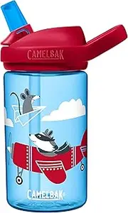 CamelBak eddy+ 14oz Kids Water Bottle with Tritan Renew – Straw Top, Leak-Proof When Closed, Airplane Bandits
