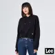 【Lee 官方旗艦】女裝 帽T / 短版鐵牌 氣質黑 標準版型(LL210365K11)