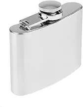 Perfk Silver Flagon Hip Flask Stainless Steel Flask Quality Bottle, 4oz 100ml
