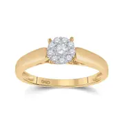 10k Yellow Gold Round Diamond Solitaire Bridal Engagement Ring 1/5 Cttw (Certified)